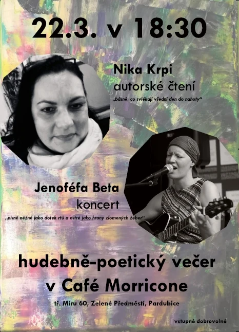 Obrazový doprovod k akci Hudebně-poetický večer v Café Morricone: Nika Krpi & Jenoféfa Beta