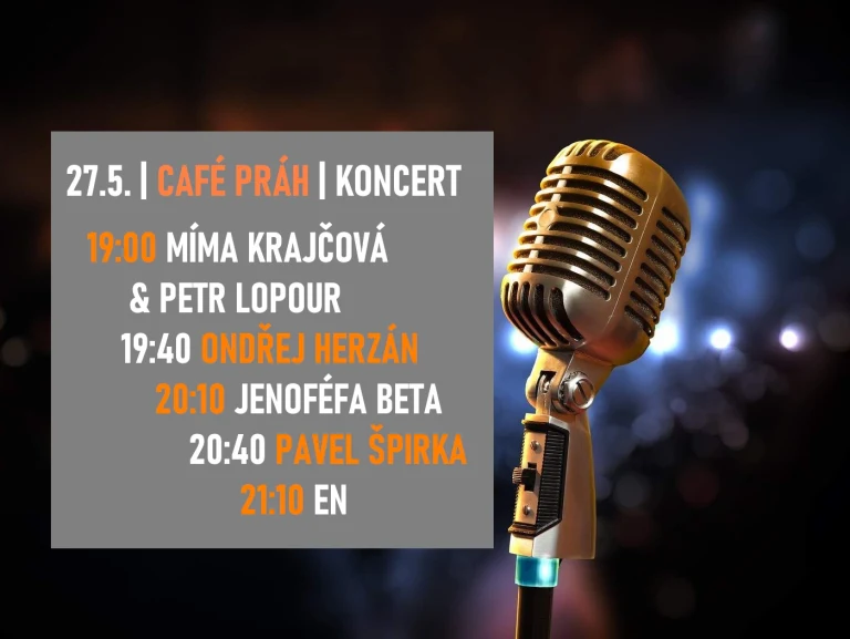 Obrazový doprovod k akci Café Práh – společný koncert 27.5.