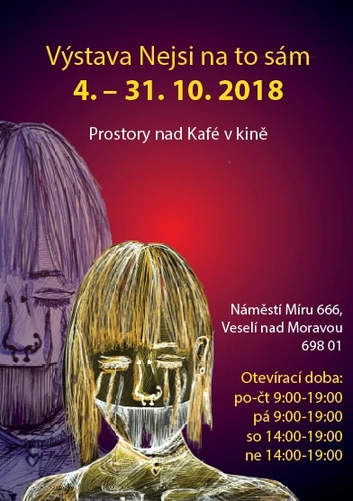 Obrazový doprovod k akci vernisáž výstavy „Nejsi na to sám“